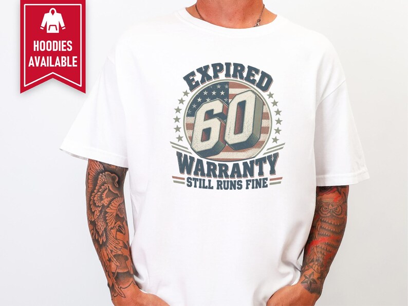 Birthday Shirt Men, 60th Birthday Gift, Mens 60th Birthday Shirt, Expired Warranty 60 Years Old Shirt, Dad 60th Gift image 7