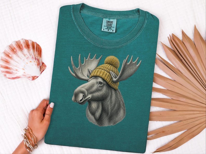 Moose Shirt, Moose Lover Gift, Vintage Animal Shirt, Wildlife Crewneck, Cabin Life Tee image 4