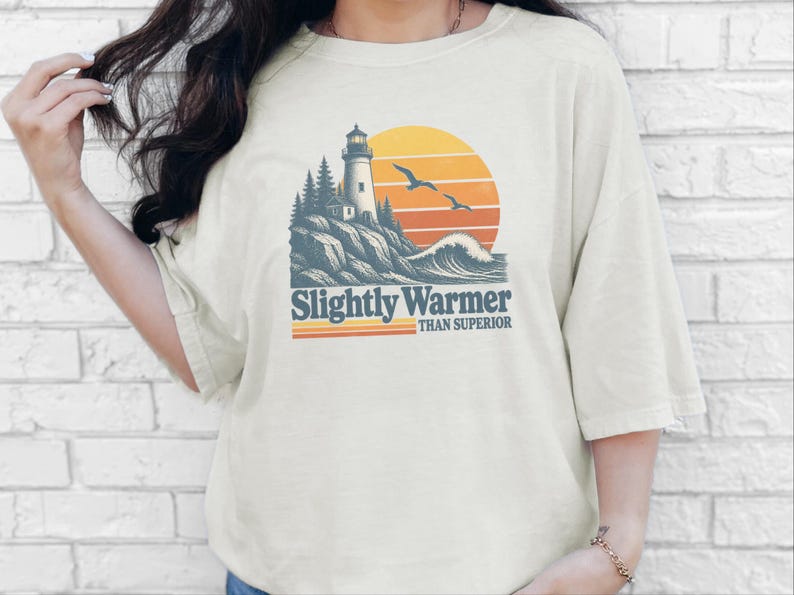 Lake Superior Shirt, Funny Lake Superior Gift, Lighthouse Tee, Retro Lake Vacation Shirt, Great Lakes Souvenir afbeelding 10