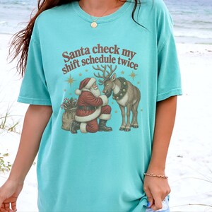 Night Shift Nurse Christmas Shirt, Vintage Santa Holiday Shirt, Night Shift Worker Gift, Christmas Nurse Tee, Retro Santa Claus Sweatshirt image 1