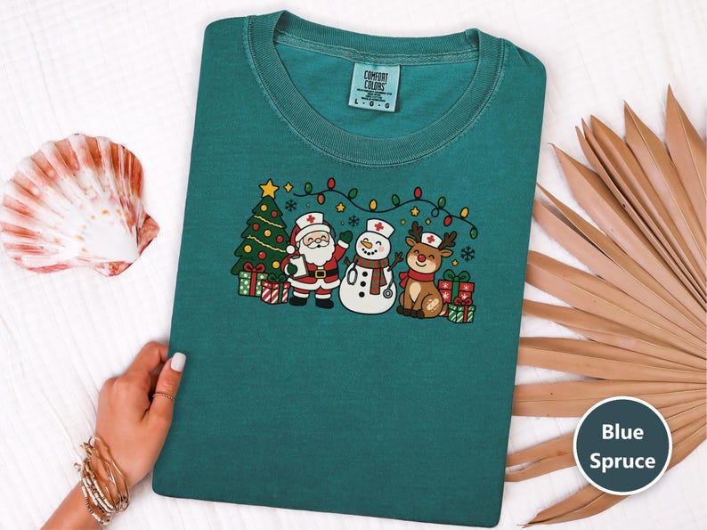 Christmas Nurse Shirt, Nurse Group Shirt, Christmas Nurse Gift, Medical Staff Tee, Healthcare Christmas, Nurse Holiday Shirt image 1