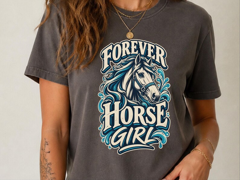 Comfort Colors In My Horse Girl Era Shirt, Forever Horse Girl T-Shirt, Retro Equestrian Horseback Riding Shirt, Vintage Countryside image 5
