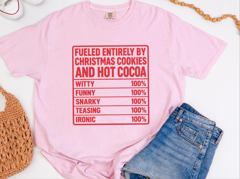 Funny Christmas Shirt, Nutrition Facts Tee, Christmas Cookie Lover Gift, Hot Cocoa Sweatshirt, Sarcastic Holiday Apparel image 8