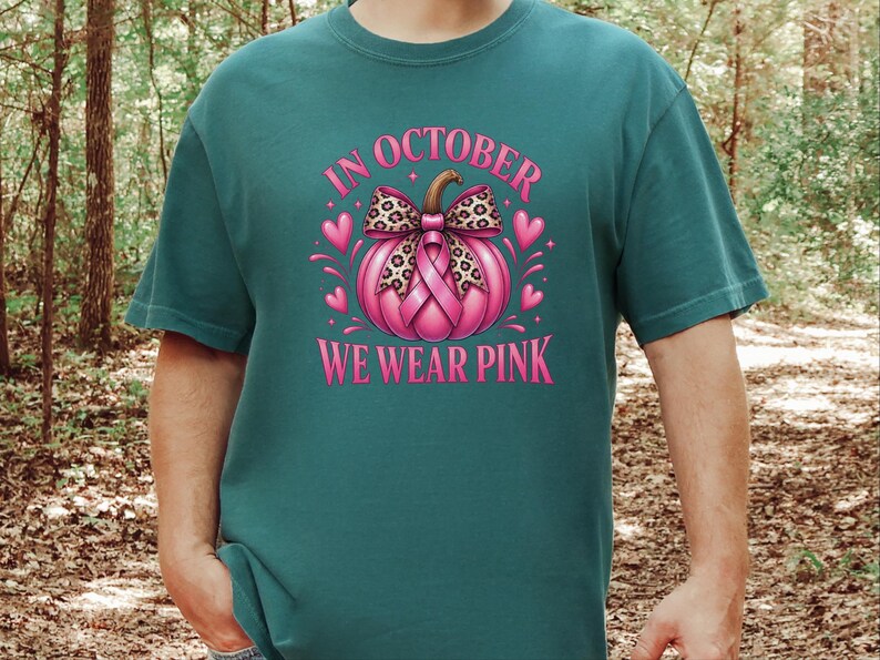 In oktober dragen we roze shirts, retro T-shirts ter ondersteuning van borstkanker, herfstcadeau met pompoenmotief, Warrior sweatshirt afbeelding 8