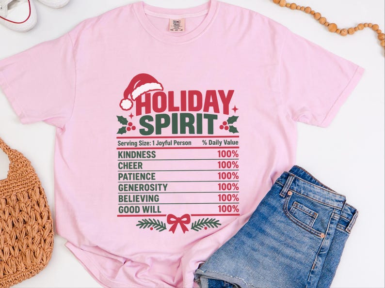 Christmas Nutrition Label Shirt, Family Holiday Party Tee, Holiday Spirit Matching Top, Funny Christmas Gift image 12