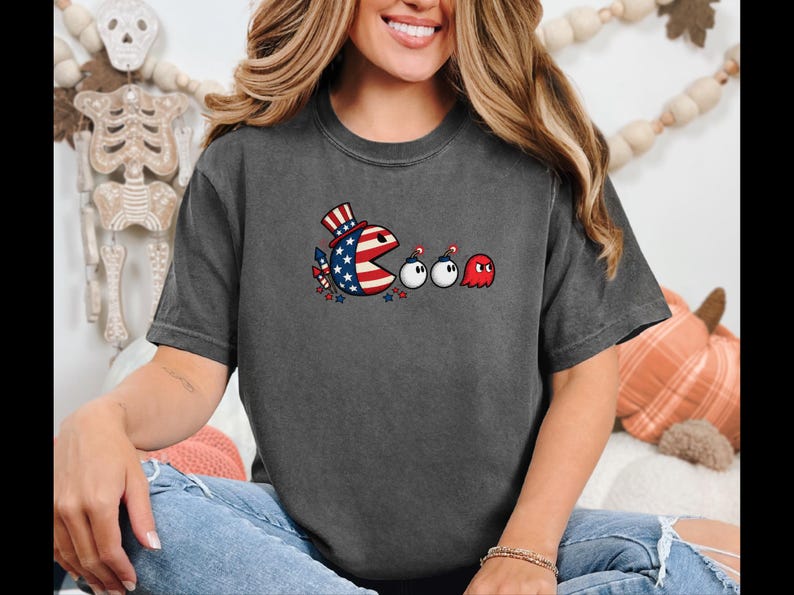Patriotic Arcade Tee, 4th Of July Fourth, Funny Patriotic Tee, Retro Video Game, Gamer Gift For Him image 6