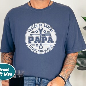 Funny Papa Shirt, Father's Day Papa Gift, Taster Of Snacks Papa Tee, Grandpa Mechanic Shirt, Gift For Grandpa image 5