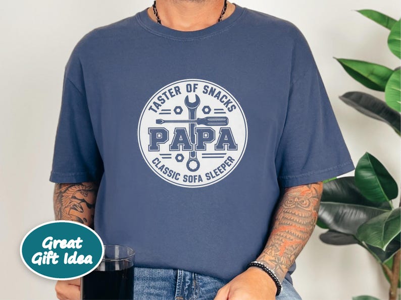Funny Papa Shirt, Father's Day Papa Gift, Taster Of Snacks Papa Tee, Grandpa Mechanic Shirt, Gift For Grandpa image 5