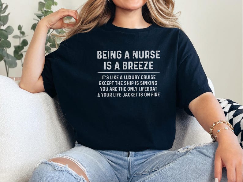 Nurse Meme Shirt, and quot;Being A Nurse Is A Breeze Cruise and quot;, Funny RN Vacation Tee, Woman Cruise Celebration, Healthcare Humor image 2