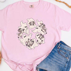 Funny Goat Shirt, Goat Mom Gift, Cute Ghost Shirt, Halloween Goat Lover Tee, Farm Animal Fall Shirt image 1