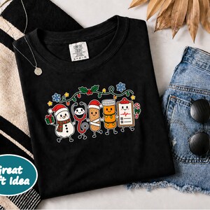 Christmas Nurse Shirt, Christmas Healthcare Shirt, ICU Nurse Christmas Shirt, Christmas CNA Shirt, Snowman Nurse Christmas Squad image 10
