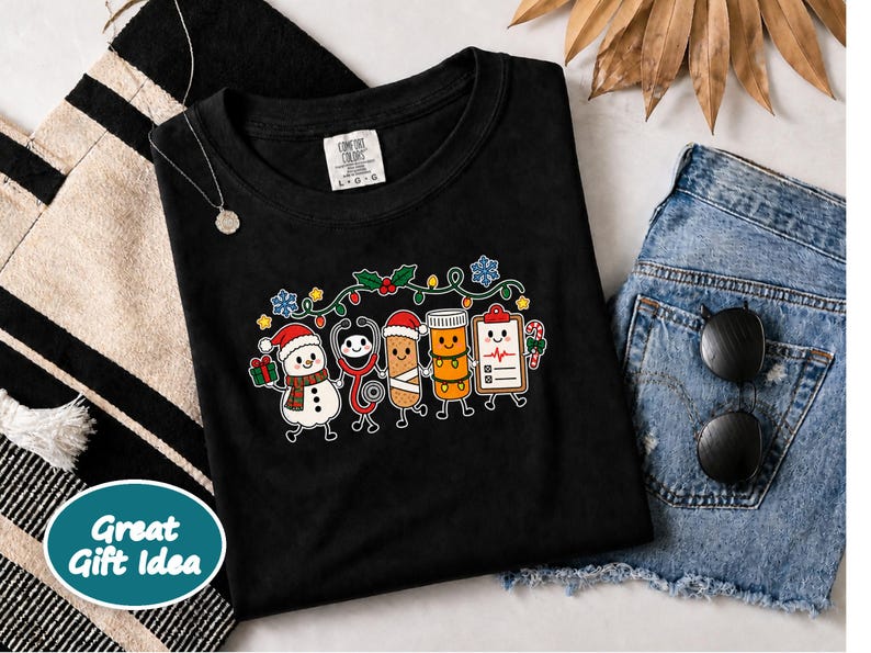 Christmas Nurse Shirt, Christmas Healthcare Shirt, ICU Nurse Christmas Shirt, Christmas CNA Shirt, Snowman Nurse Christmas Squad image 10