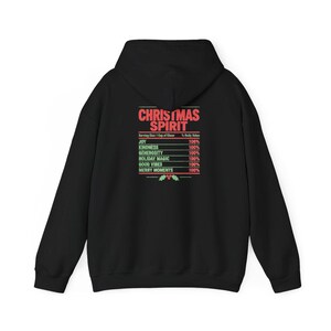 Christmas Spirit Shirt, Nutrition Facts Holiday Tee, Family Matching Christmas Party Shirt, Christmas Spirit Label Sweatshirt imagen 11