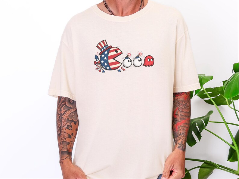 Patriotic Arcade Tee, 4th Of July Fourth, Funny Patriotic Tee, Retro Video Game, Gamer Gift For Him image 7