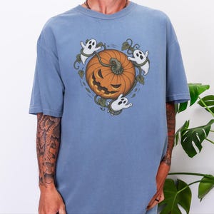 Camiseta de temporada espeluznante, camiseta de calabaza, calabaza de Halloween, camiseta de fantasma, camiseta para fiesta de Halloween, regalo de Halloween imagen 2