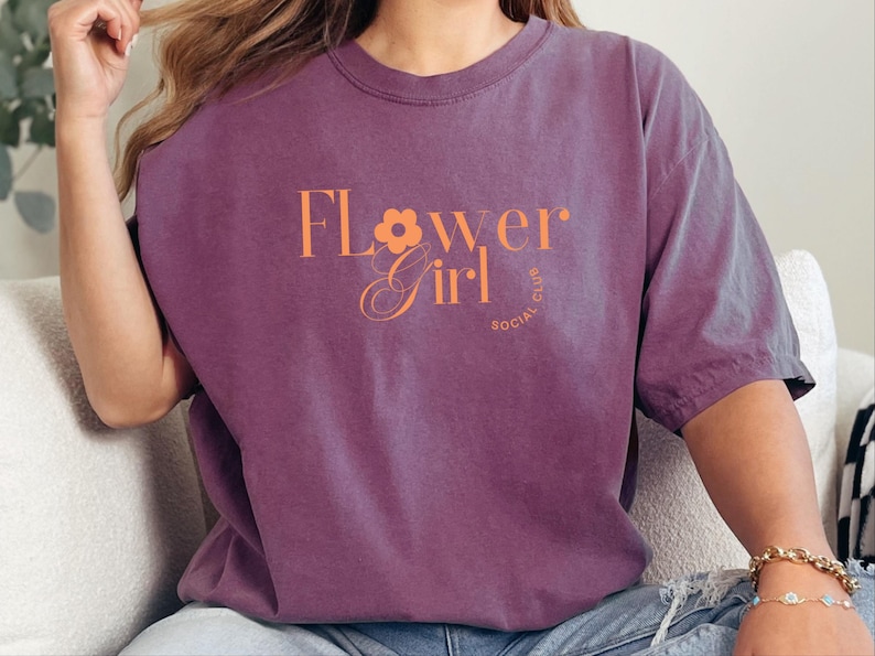 Comfort Colors Flower Girl Shirt, Flower Girl Social Club Tee, Kids Wedding Rehearsal Top, Petal Patrol Toddler Outfit, Flower Girl Tshirt image 9