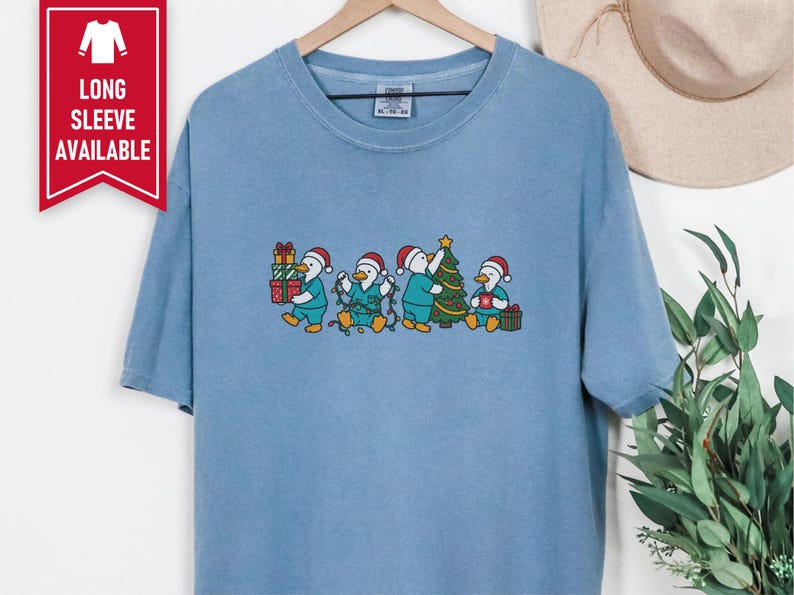 Christmas Scrub Top, Holiday Duck Shirt, Nurse Christmas Gift, Medical Staff Tee, Festive Doctor Sweater image 9