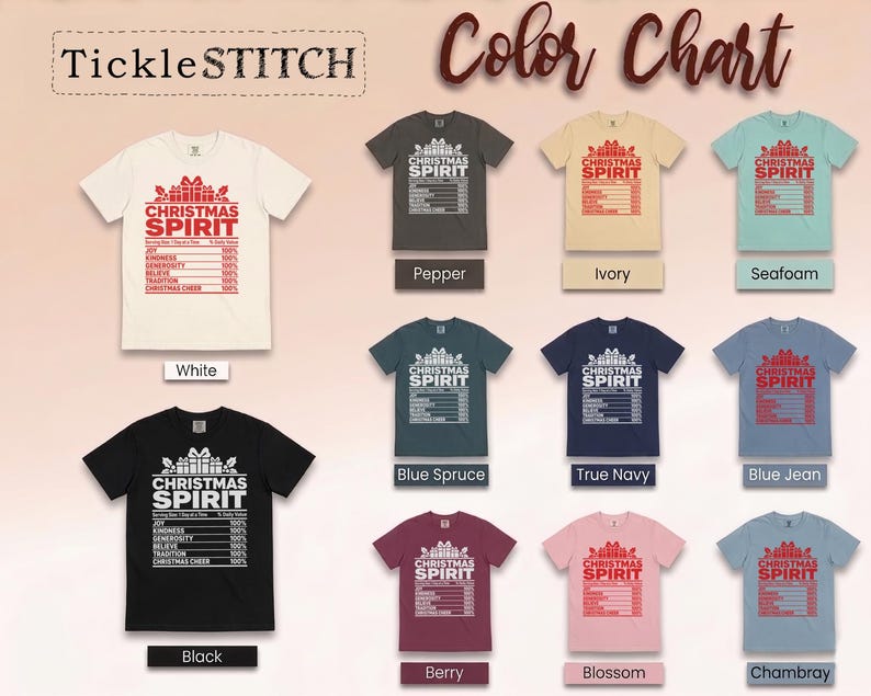 Weihnachtsshirt für die ganze Familie, Gruppen-Weihnachtsshirt, Nährwertangaben zum Thema Weihnachten, passendes Weihnachtsshirt, lustiges Weihnachtsgeschenk Bild 2