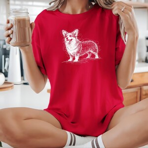 Corgi Shirt, Pembroke Welsh Corgi Sketch Tee, Loaf Dog Apparel, Cute Dog Art image 4