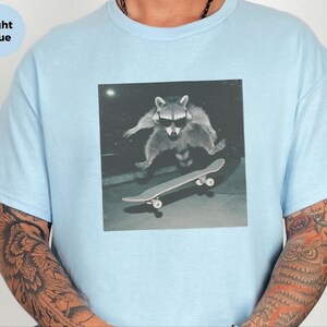 Urban Fashion Look Raccoon, Funny Skatepark Tee | Raccoon At The Skatepark, 90s Skater Gift | Trash Panda Live Fast Eat Trash Retro T-shirt image 5