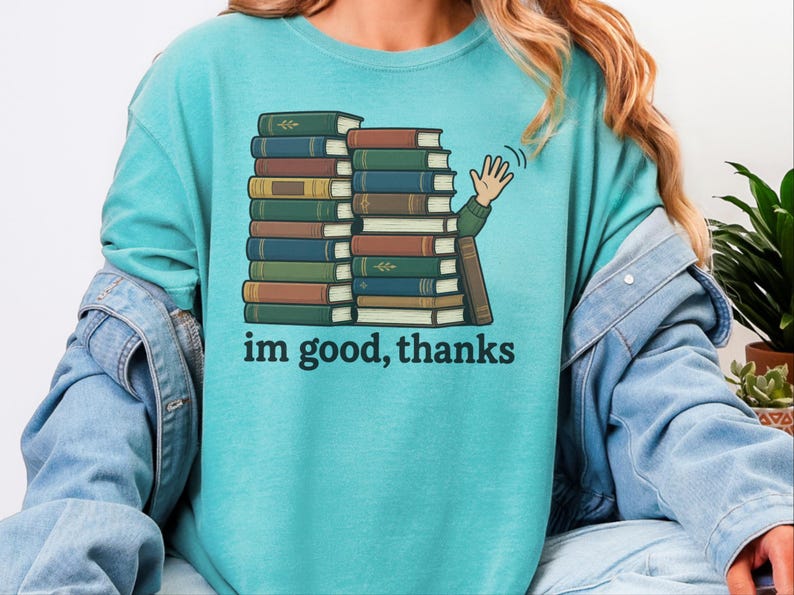 Introvert Shirt, Book Lover Gift, Funny Reading Shirt, Bookworm Gift Tee, Im Good Thanks, Cozy Reader Top, Library Lover Tee image 3