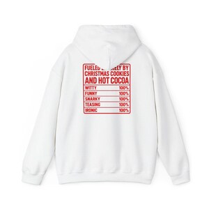 Funny Christmas Shirt, Nutrition Facts Tee, Christmas Cookie Lover Gift, Hot Cocoa Sweatshirt, Sarcastic Holiday Apparel image 14