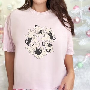 Ghost Cat Shirt, Black Cat Halloween Gift, Spooky Season T Shirt, Funny Cat Lover Tee, Fall Costume Shirt image 8