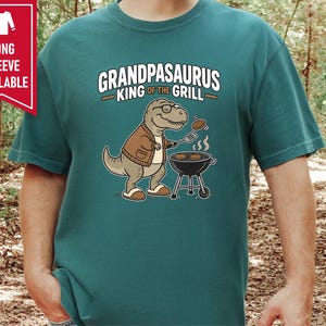 Grandpasaurus King Of Grill Shirt, Father's Day Grandpa Gift, Grill Master Tee, BBQ Lover Shirt, Funny Grandpa T-Shirt image 9