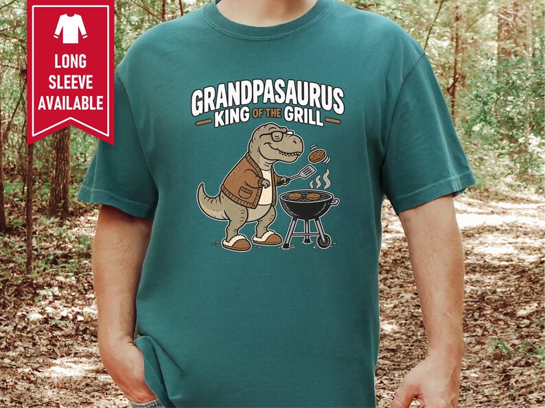 Grandpasaurus King Of Grill Shirt, Father's Day Grandpa Gift, Grill Master Tee, BBQ Lover Shirt, Funny Grandpa T-Shirt image 9