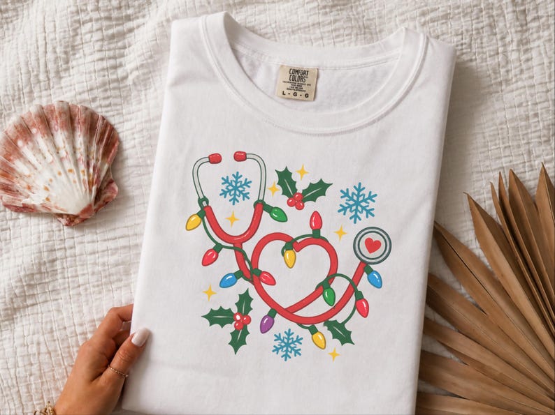 Nurse Christmas Sweatshirt, Holiday Nurse Shirt, Festive Medical Worker Crewneck, Christmas Lights Nurse image 8