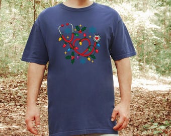 Nurse Christmas Sweatshirt, Holiday Nurse Shirt, Festive Medical Worker Crewneck, Christmas Lights Nurse