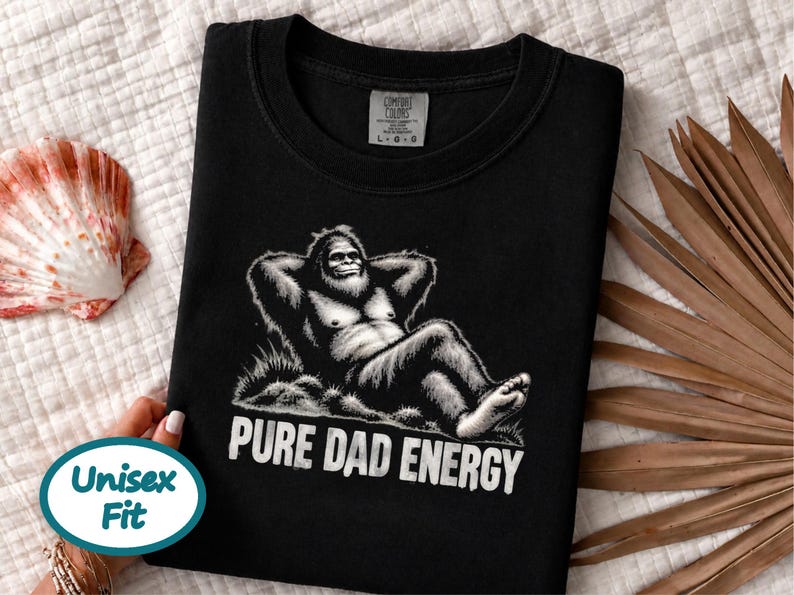 Bigfoot Dad Shirt, Funny Cryptid Shirt, Pure Dad Energy, Sasquatch Lover Gift, Funny Bigfoot Gift, Cryptid Hunter Tee, Vintage Sasquatch image 8