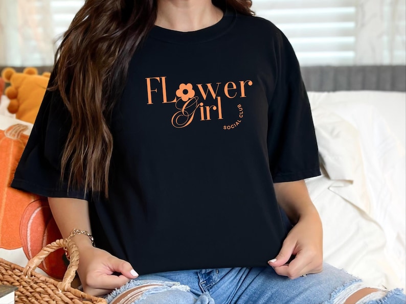 Comfort Colors Flower Girl Shirt, Flower Girl Social Club Tee, Kids Wedding Rehearsal Top, Petal Patrol Toddler Outfit, Flower Girl Tshirt image 3