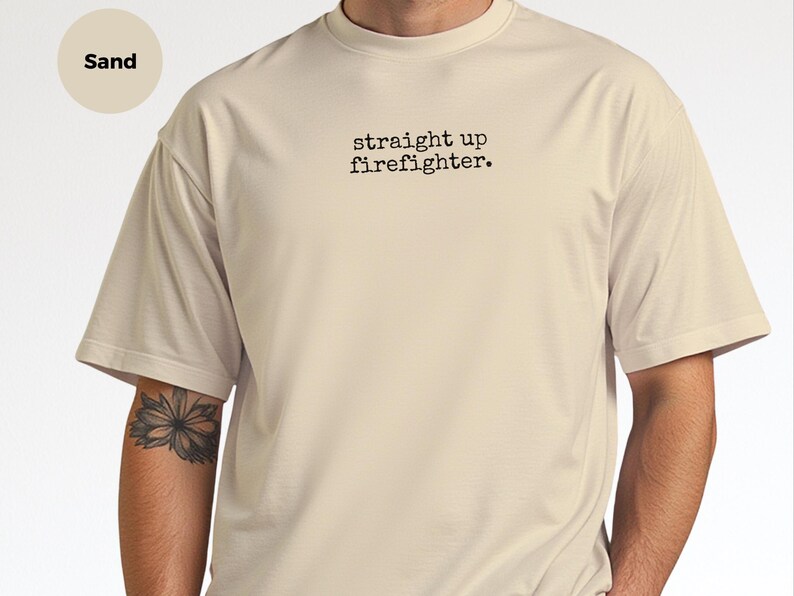 Firefighter Shirt, Straight Up Firefighter Tee, Thin Red Line First Responder, Fireman Hero, Public Safety, Fireman T-shirt, Fire Dept Gift image 3