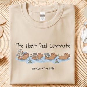 T-shirt voor verpleegkundigen in het drijfbad, grappig T-shirt voor verpleegkundigen met drijfbadthema, Capybara Comfort Colors, cadeau voor medisch personeel in de nachtdienst, Capybara-shirt afbeelding 12