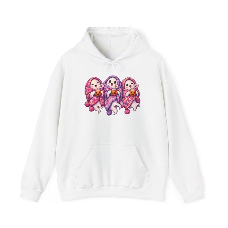 Spooky Season Shirt, Pink Ghost Sweatshirt, Cute Ghost Tee, Cozy Fall Halloween Gift image 12