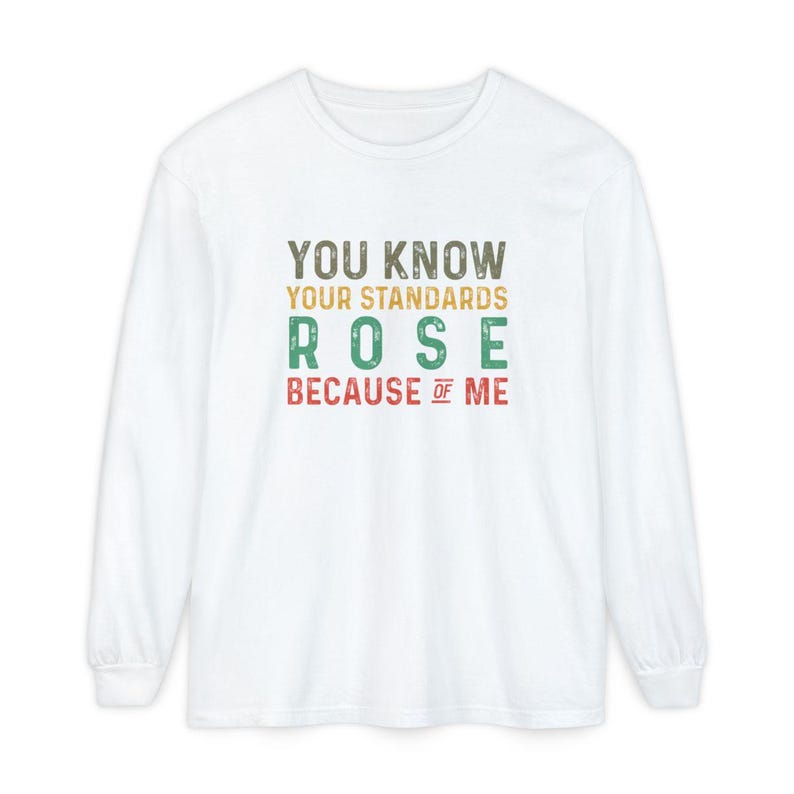 High Standards Shirt, Sarcastic Quote Tee, Retro Typography Top, Witty Breakup Gift, Sassy Humor Tee, Bold Statement Apparel imagen 10