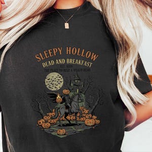 Comfort Colors Headless Horseman Shirt, Sleepy Hollow Dead And Breakfast Tee, Horror Movie Lover Gift, Gothic Haunted House Art image 8