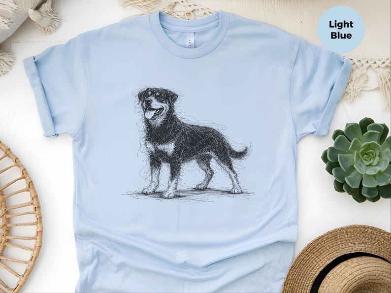 Koszulka z nadrukiem rottweilera, koszulka z grafiką dla miłośników rottweilerów | Prezent dla opiekuna psa, odzież dla właścicieli zwierząt zdjęcie 1