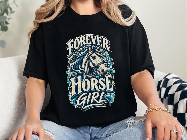 Comfort Colors In My Horse Girl Era Shirt, Forever Horse Girl T-Shirt, Retro Equestrian Horseback Riding Shirt, Vintage Countryside image 4