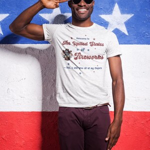 United States of Fireworks 4th of July Shirt - Patriotic American Flag Tee, Red White and Blue Independence Day Celebration Outfit for afbeelding 5
