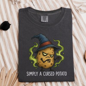 Aardappelshirt, grappig aardappelcadeau, tovenaars-T-shirt, weirdcore-shirt, magisch tovenaarsshirt, vervloekte aardappeltovenaar afbeelding 7