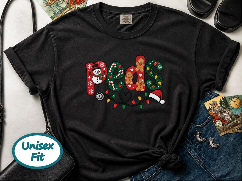 Camiseta navideña para enfermera pediátrica, regalo festivo para enfermera pediátrica, sudadera navideña para enfermera, top navideño para enfermera pediátrica imagen 6