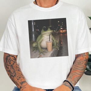Weird Frog Shirt, Gift for Frog Lover, Sarcastic Coffee Lover, Funny Animal Meme image 6