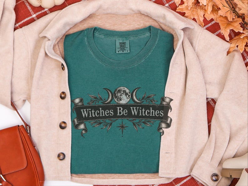 Witch Shirt Women, Funny Witch Tee, Witchy Fall Shirt, Vintage Witch Shirt, Witches Be Witches, Gothic Witch Tee image 3