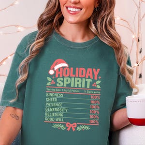 Christmas Nutrition Label Shirt, Family Holiday Party Tee, Holiday Spirit Matching Top, Funny Christmas Gift image 8