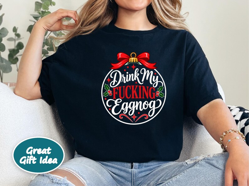 Funny Christmas Ornament, Offensive Christmas Gift, Adult Humor Holiday Decor, Secret Santa Gag Gift, Rude Christmas Bauble, Drink My Eggnog image 5