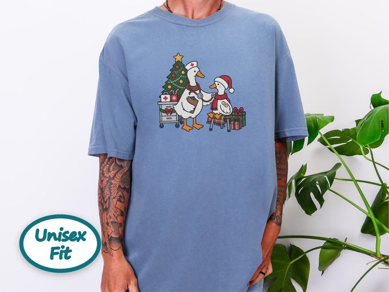 Pediatric Nurse Shirt, Christmas Nurse Gift, Nurse Goose Shirt, Pediatric Nurse Tee, Christmas Goose Shirt, Holiday Healthcare Shirt image 5