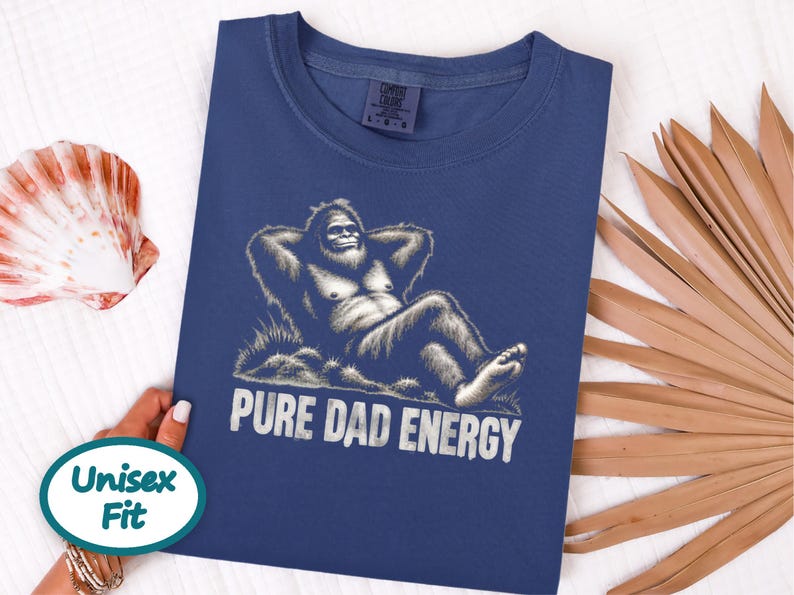 Bigfoot Dad Shirt, Funny Cryptid Shirt, Pure Dad Energy, Sasquatch Lover Gift, Funny Bigfoot Gift, Cryptid Hunter Tee, Vintage Sasquatch image 4