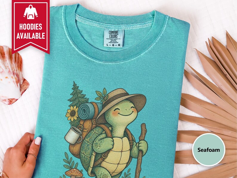 Turtle Lover Shirt, Hiking Gift Women, Camping Lover Gift, Outdoor Nature Tee, Wildlife Walking Shirt image 8
